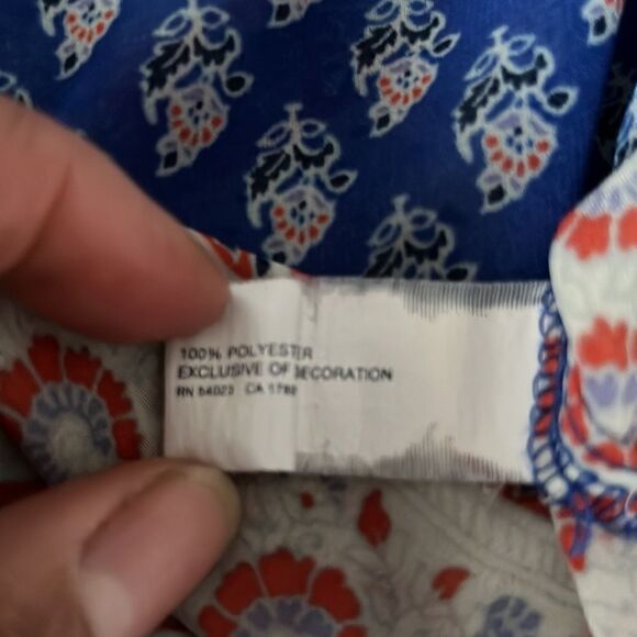 𝅺gap camisole floral boho with Tassels blue red and cream Size Large - Picture 10 of 11